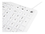 URBAN FACTORY USB wired keyboard ABS silicone White Antimicrobial treatment QWERTY