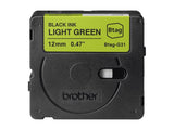 BROTHER 12MM BTAGG31 Tape Black on Light Green