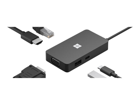 MICROSOFT Surface - USB-C Travel Hub - Station d'accueil - USB 3.2 - VGA - HDMI - Ethernet - GigE - 20cm - Noir