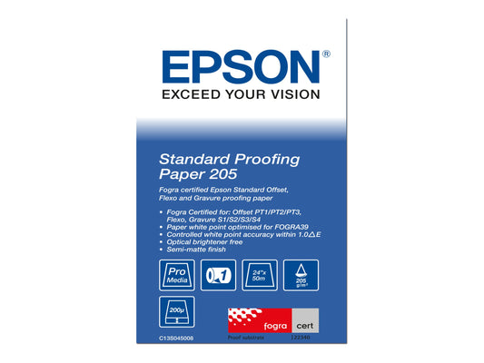 EPSON S045008 Standard proofing papier inkjet 205g/m2 610mm x 50m 1 rouleau pack de 1