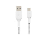 BELKIN BOOST CHARGE USB-A to USB-C Cable Braided 2M White