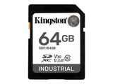 KINGSTON 64Go SDXC Industrial -40C to 85C C10 UHS-I U3 V30 A1 pSLC
