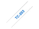 BROTHER P-TOUCH TC-203 bleu sur blanc 12mm