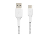 BELKIN BOOST CHARGE USB-A to USB-C Cable Braided 0.15M White