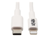 EATON TRIPPLITE USB-C to Lightning Sync/Charge Cable M/M MFi Certified White 3ft. 0.9m