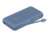BELKIN 20k PD30w Integrated USB-C Cable Power Bank Blue