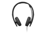 LENOVO - Micro-casque - sur-oreille - filaire - USB-C - noir - certifié Zoom