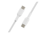 BELKIN BOOST CHARGE USB-C to USB-C Cable Braided 2m White