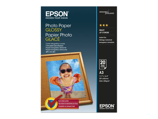 EPSON PHOTO papier brillant A3 20 feuilles pack de 1