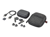 HP Poly Voyager Free 60 UC Carbon Black Earbuds +BT700 USB-C Adapter +Basic Charge Case