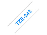 BROTHER P-TOUCH TZE-243 bleu sur blanc 18mm