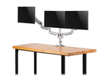 EATON TRIPPLITE Triple-Display Flex-Arm Desktop Clamp for 17inch to 30inch Flat-Screen Displays - USB and Audio Ports Aluminum