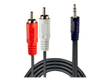 LINDY Premium Audio Adaptercable 10m 2x Phono/RCA to 3.5mm Stereo Jack