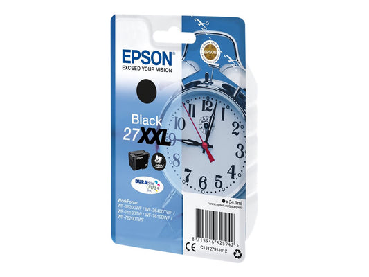 EPSON 6LB 27XXL ink cartridge black extra high capacity 34.1ml 2.200 pages 1-pack RF-AM blister - DURABrite ultra ink w/s