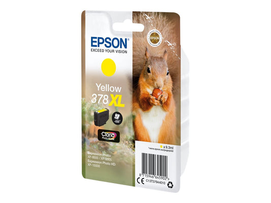EPSON 4LB Singlepack Yellow 378XL Squirrel Clara Photo HD Ink