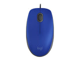 LOGITECH M110 Silent Mouse right and left-handed optical 3 buttons wired USB-A mid grey