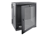 EATON TRIPPLITE SmartRack 15U Low-Profile Switch-Depth Wall-Mount Half-Height Rack Enclosure Clear Acrylic Window
