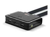LINDY 2 Port DisplayPort 1.2 USB Type C USB 2.0 & Audio Cable KVM Switch