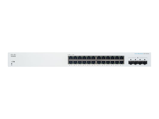 CISCO Business Switching CBS220 Smart 24-port Gigabit 4x1G SFP uplink