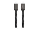 URBAN FACTORY E-Mark USB-C to USB-C cable 2m Over-molded head with a space gray aluminum finish E-Mark standard