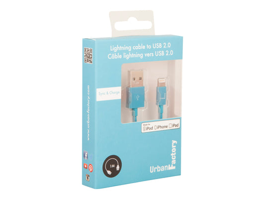 URBAN FACTORY CABLE LIGHTNING MFI 1M BLEU BOITE