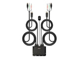 LINDY 2 Port DisplayPort 1.2 USB 2.0 Cable KVM Switch with Audio