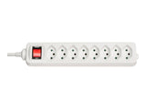LINDY Mains 8 way gang socket Swiss with on/off Switch 2300W with overvoltage protection