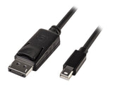 LINDY Mini DP to DP Cable black 2m MiniDisplayPort to DisplayPort
