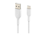 BELKIN BOOST CHARGE USB-A to USB-C Cable Braided 0.15M White