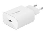 BELKIN BOOST CHARGE 25w USB-C PD PPS Single Wall Charger w/ 1m C- C Cable White