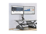 EATON TRIPPLITE Dual-Display Monitor Arm with Desk Clamp and Grommet - Height Adjustable 17p to 27p Monitors