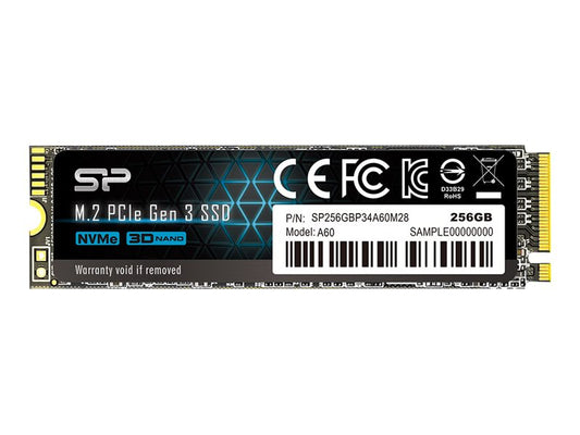 SILICON POWER SSD P34A60 256Go M.2 PCIe Gen3 x4 NVMe 2200/1600 Mo/s