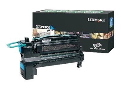 LEXMARK XS796X toner cyan capacité standard 18.000 pages pack de 1 retour programmeme
