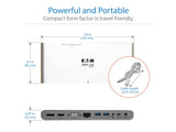 EATON TRIPPLITE USB-C Dock Triple Display - 4K HDMI/DisplayPort VGA USB 3.2 Gen 1 USB-A/USB-C Hub GbE 100W PD Charging International