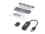EATON USB-C USB-A to RJ45 Gigabit Ethernet Network Adapter 2xM/F USB 3.2 Gen 1 Black