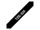 BROTHER P-TOUCH TZE-325 blanc sur noir 9mm