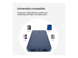 BELKIN Batterie externe 3 ports 10K avec câble USB-A vers USB-C bleu