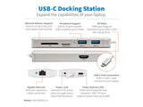 EATON TRIPPLITE USB-C Dock 4K HDMI USB 3.2 Gen 1 USB-A/C Hub GbE Memory Card 60W PD Charging