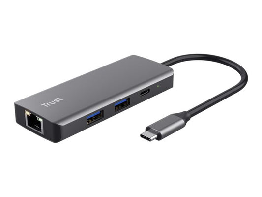 TRUST Adaptateur DALYX USB-C 6 en 1 2 USB-C 2 USB 1 HDMI 1 Ethernet