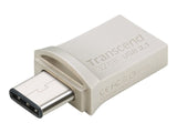 TRANSCEND 32Go Clé USB3.1 Gen 1- On The Go - Type A et C - Argentée