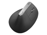 LOGITECH MX Vertical Vertical mouse ergonomic optical 6 buttons wireless wired Bluetooth 2.4 GHz USB wireless receiver graphite