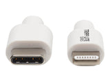 EATON TRIPPLITE USB-C to Lightning Sync/Charge Cable M/M MFi Certified White 3ft. 0.9m