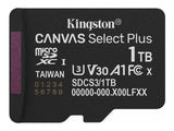 KINGSTON Canvas Select Plus Carte mémoire microSDXC 1To Gen3 150R A1 Adaptateur SD Non Inclus