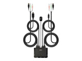 LINDY 2 Port HDMI 18G USB Type C USB 2.0 & Audio Cable KVM Switch