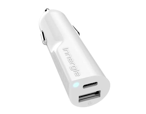 INNERGIE PowerJoy 30D Le plus petit chargeur de voiture USB-C 30W Deux ports USB-C 5V / 3A 9V / 2A USB-A 5V / 2.4A