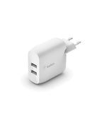 BELKIN BOOST CHARGE 24w 12w X2 USB-A Dual Wall Charger White
