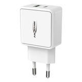 CHARGEUR SECTEUR 1 PORT USB Type-A QC + 1 PORT USB Type-C PD BLANC