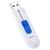 TRANSCEND 32Go Clé USB USB 3.1 Gen 1 Sans Capuchon - Blanc