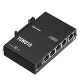 Teltonika TSW010 DIN Rain Switch 5 x Fast Ethernet (10/100) Connexion Ethernet, supportant l'alimentation via ce port (PoE) Noir