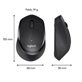 LOGITECH B330 Silent Plus Mouse optical 3 buttons wireless 2.4 GHz USB wireless receiver